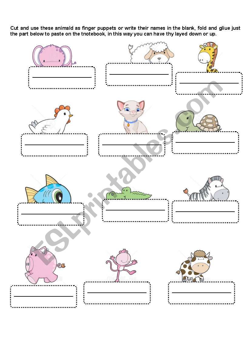 Animals worksheet