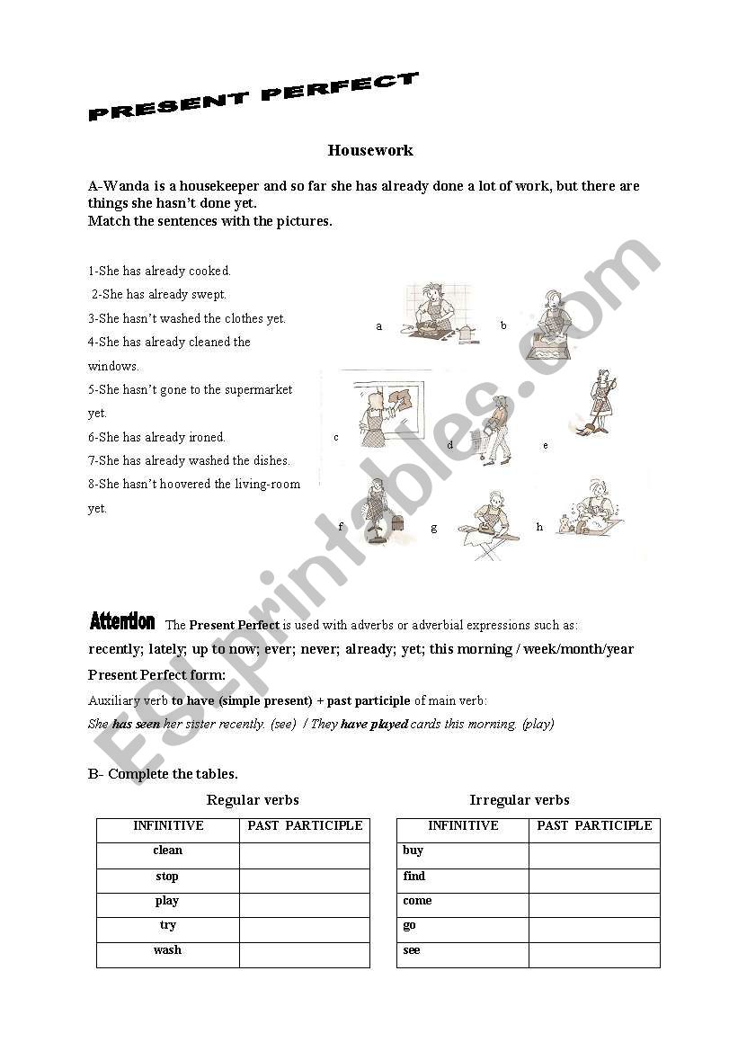 Present Perfect worksheet