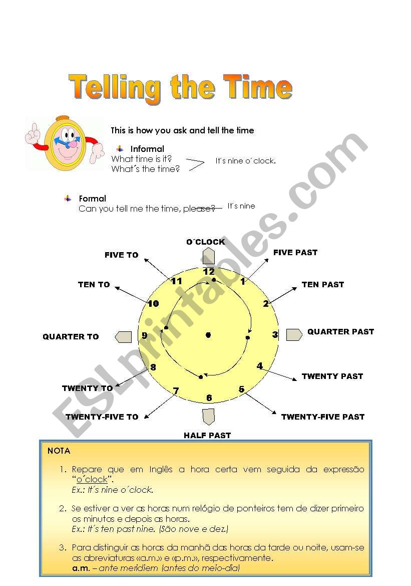 Telling the time worksheet