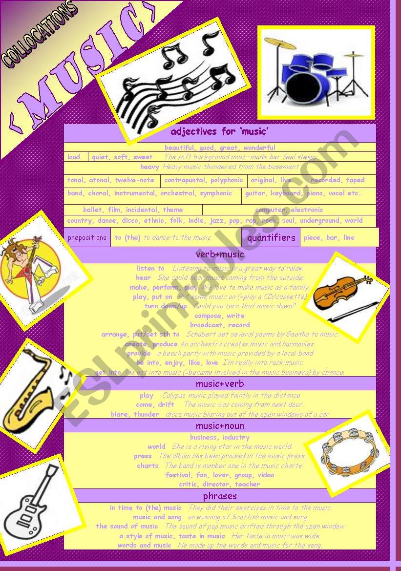 WORDS TOGETHER---MUSIC worksheet