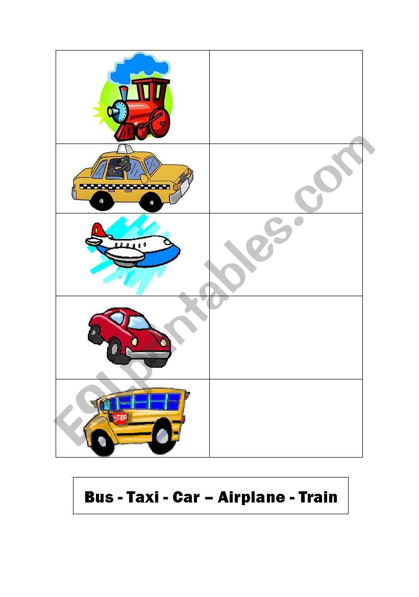 transportation worksheet