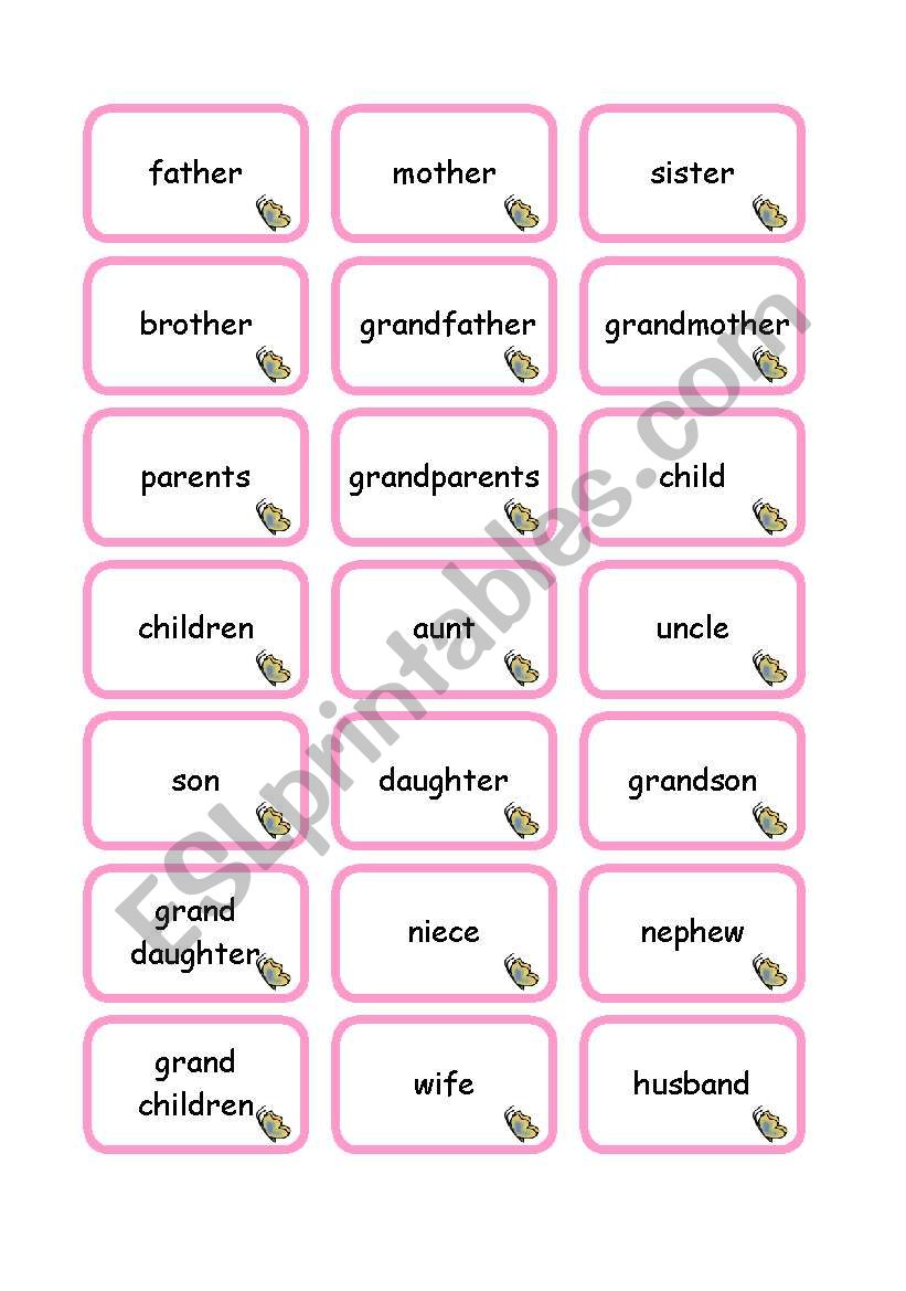 SPELLING CARDS worksheet