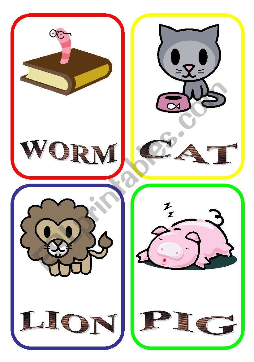 ANIMAL FLASH-CARDS - PART 1 worksheet