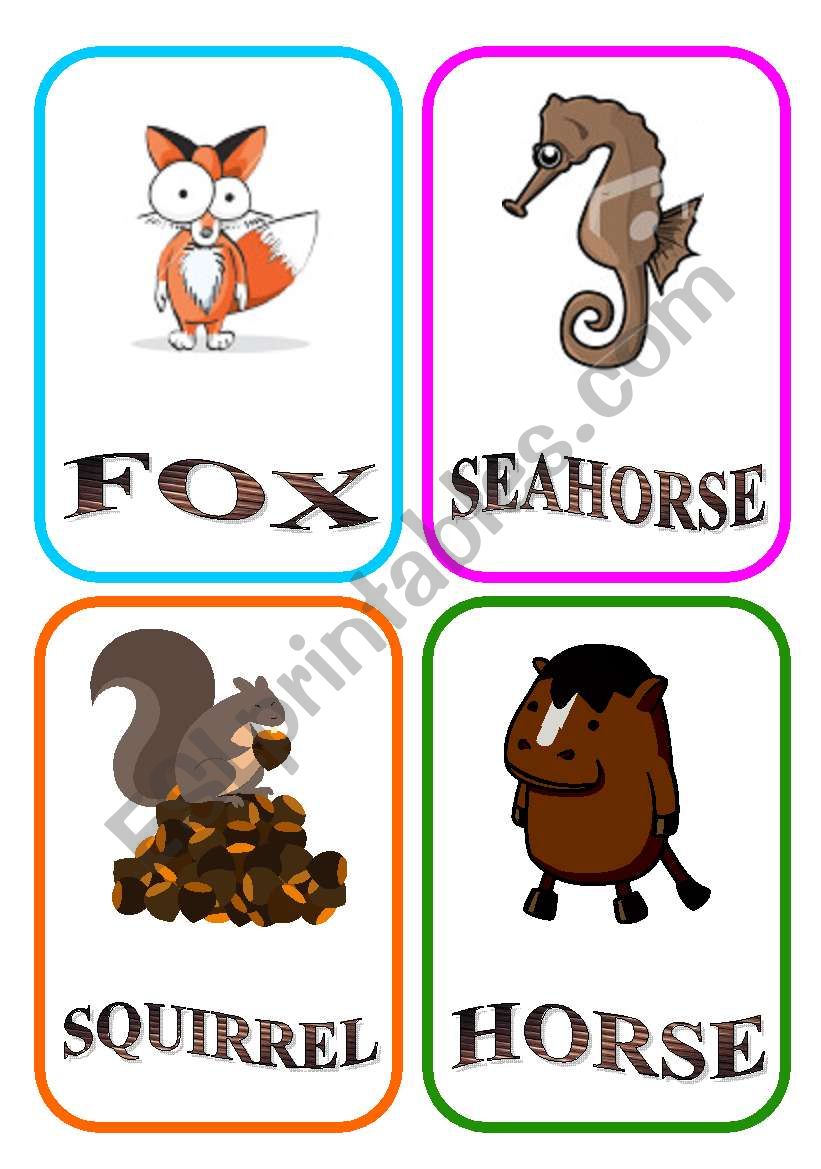 ANIMAL FLASH-CARDS - PART 2 worksheet