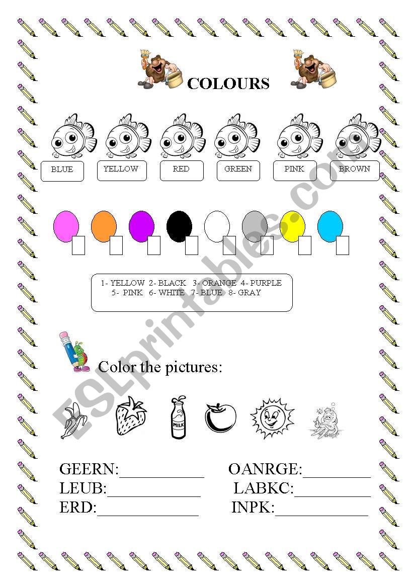 COLOURS worksheet