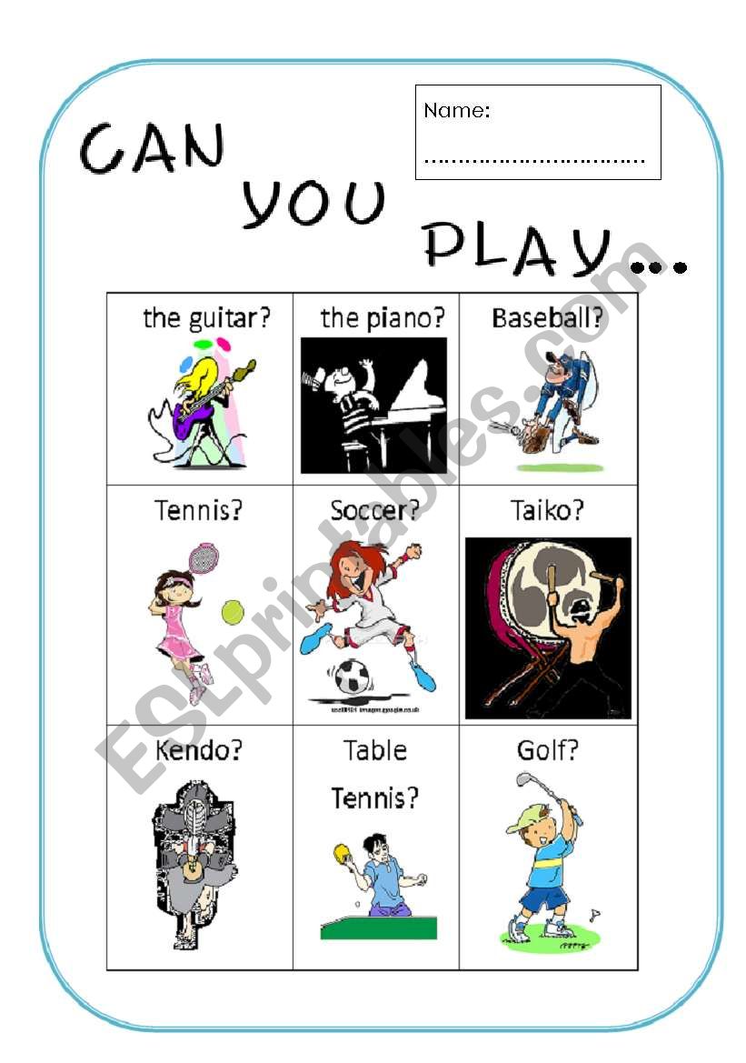 Can you play? worksheet