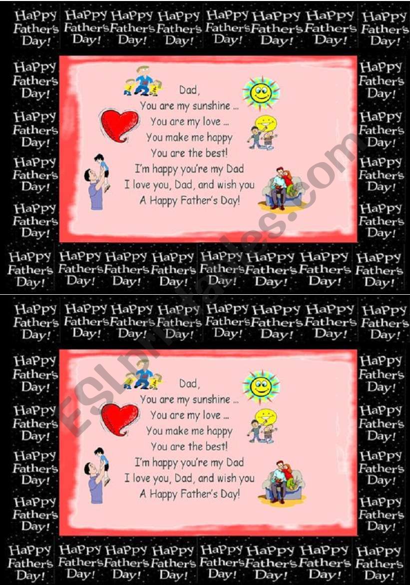 FatherÂ´s Day Card worksheet