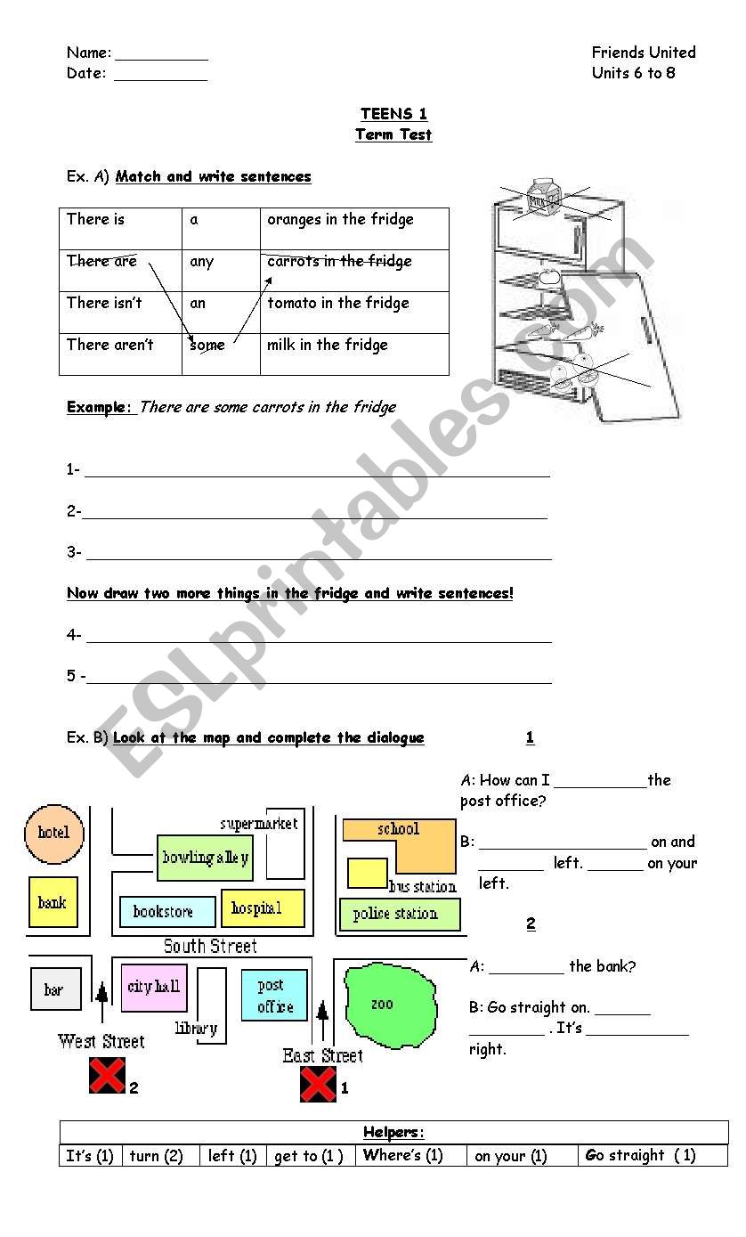 Test for teens worksheet