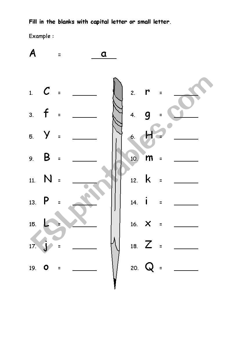 Alphabets worksheet