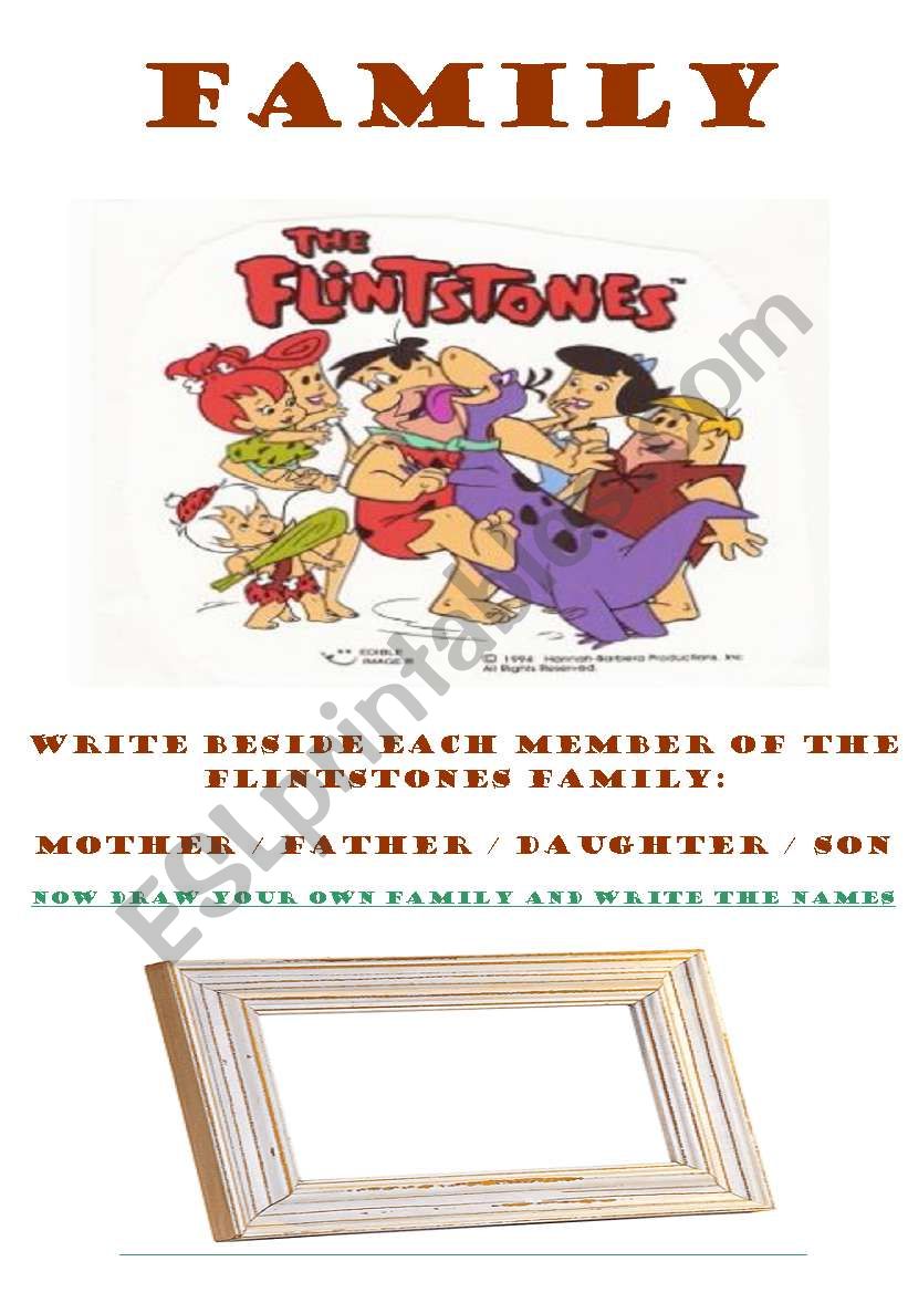 FLINTSTONES FAMILY worksheet