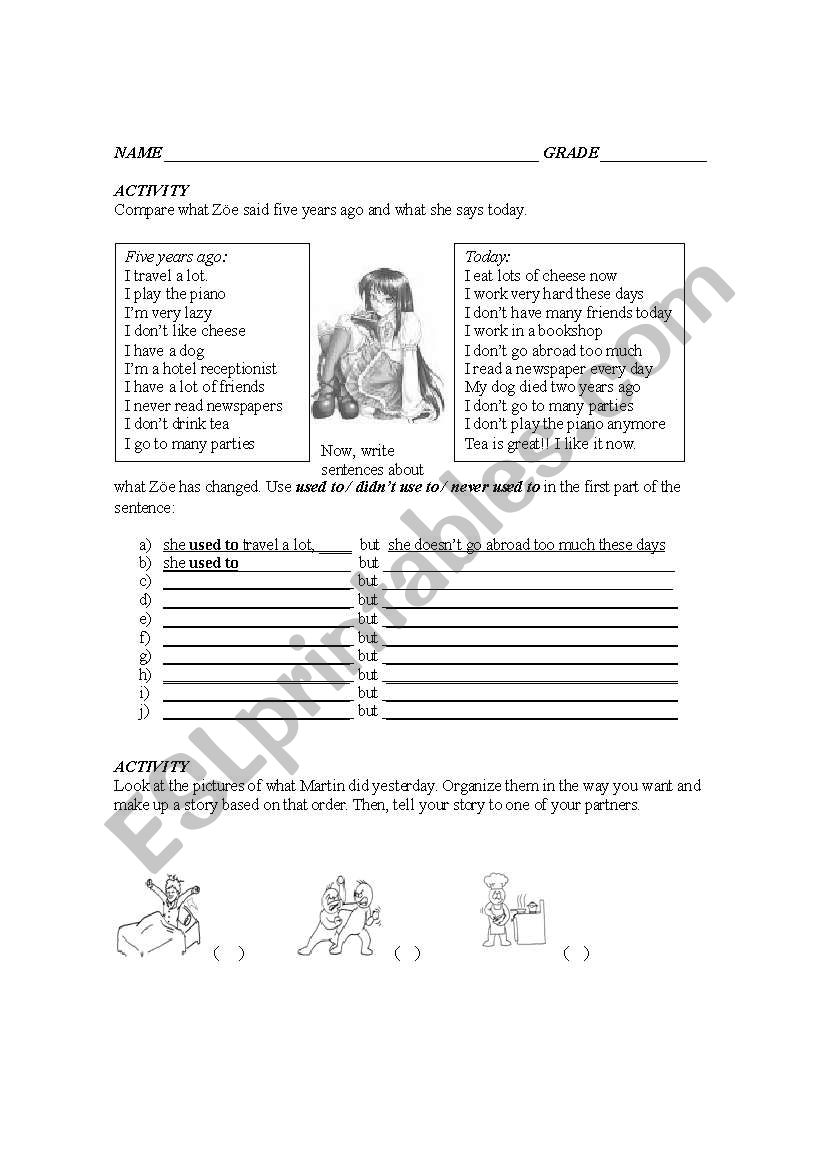 USED TO / DIDN´T USE TO ESL worksheet by karolgarcia