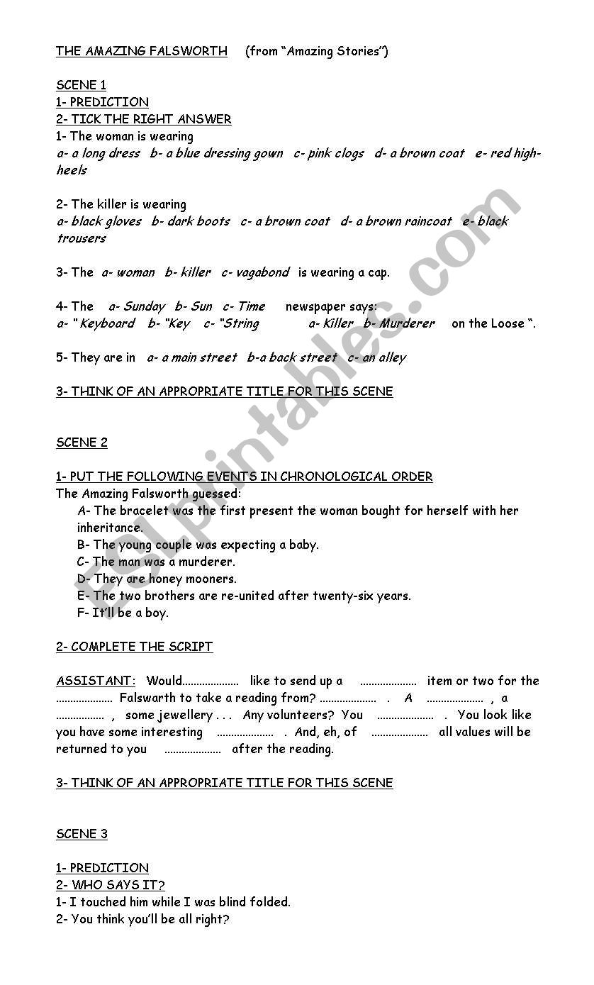 Amazing Falsworth. Movie worksheet