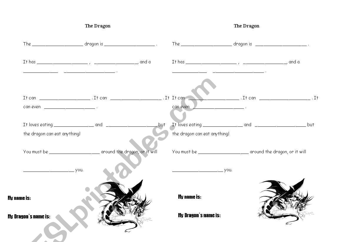 english-worksheets-the-dragon-madlib