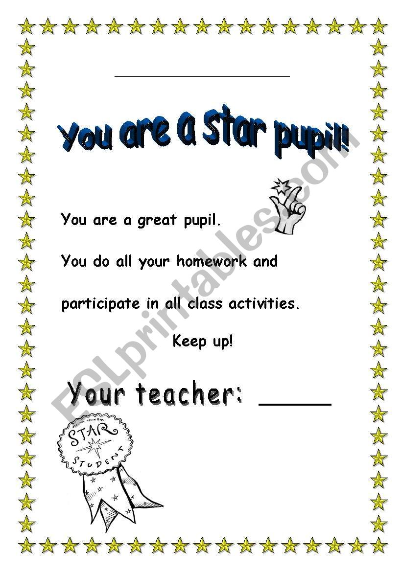 Award worksheet