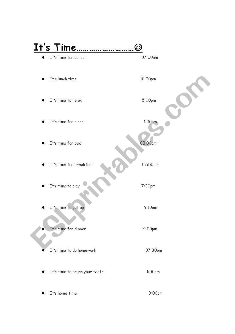Daily Routine worksheet