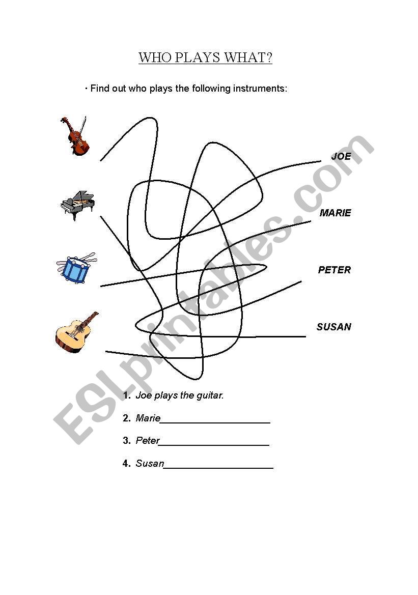 Who plays what? worksheet