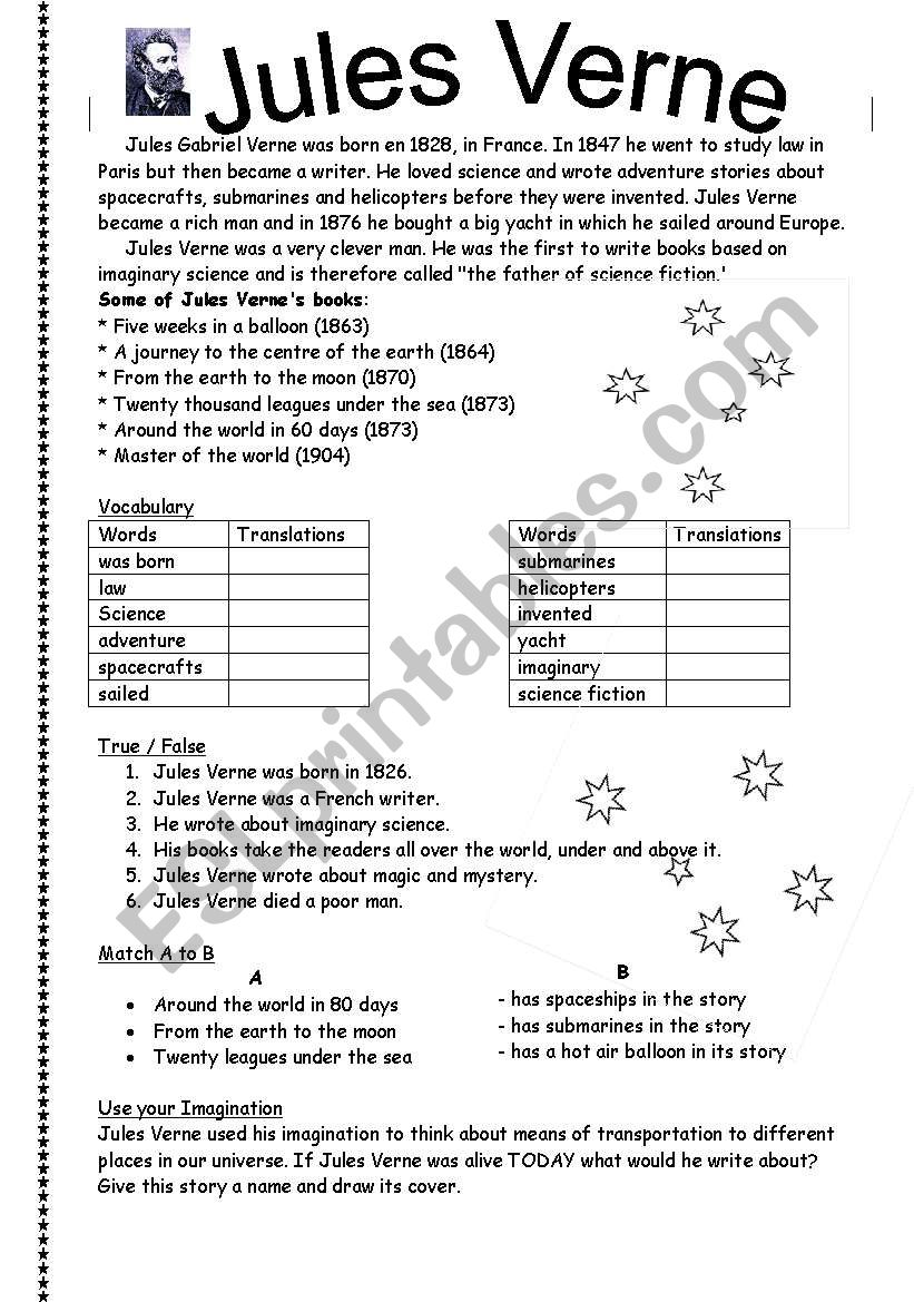 Jules Verne worksheet