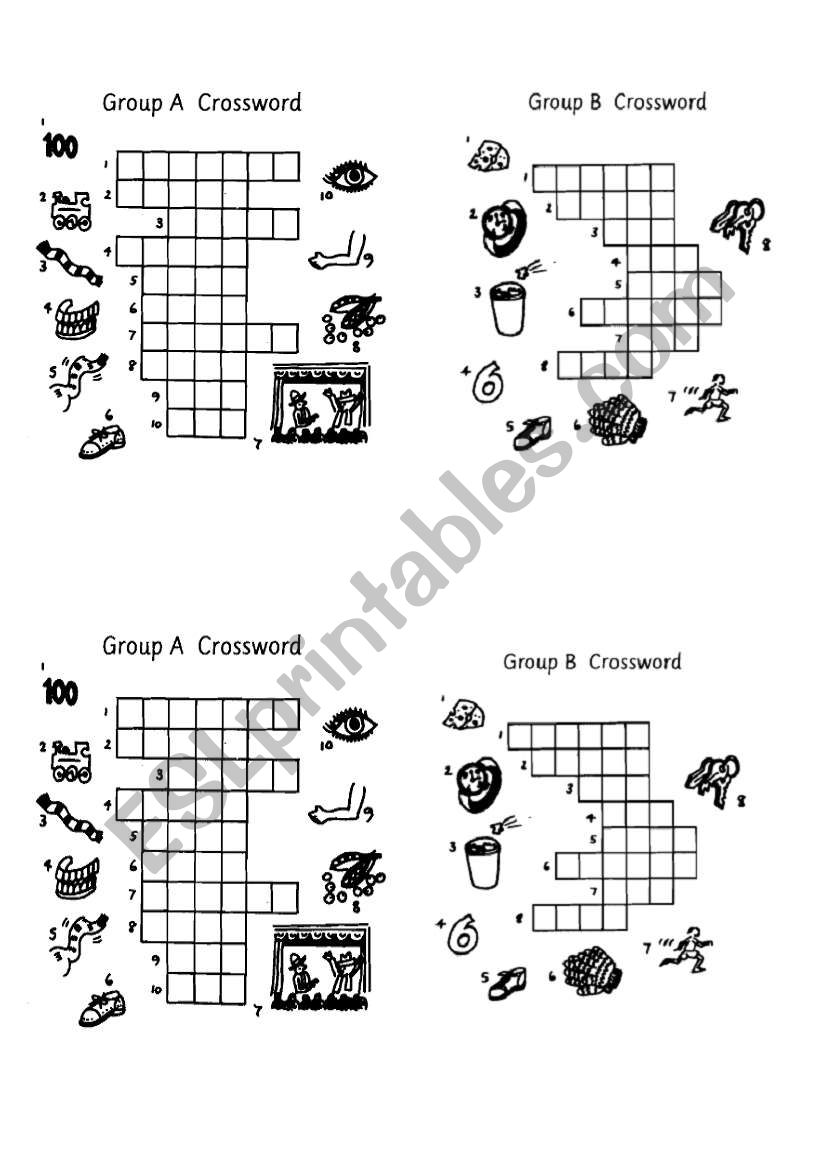 crossword worksheet