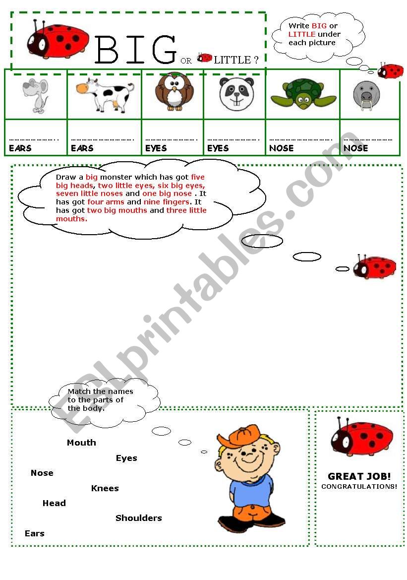 Big or little? worksheet