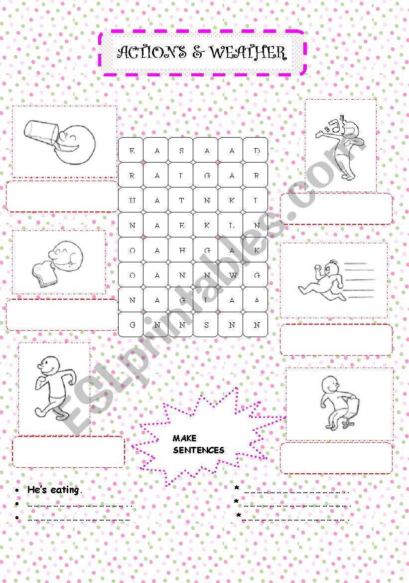 ACTIONS & WEATHER REVISION (2 PAGES)