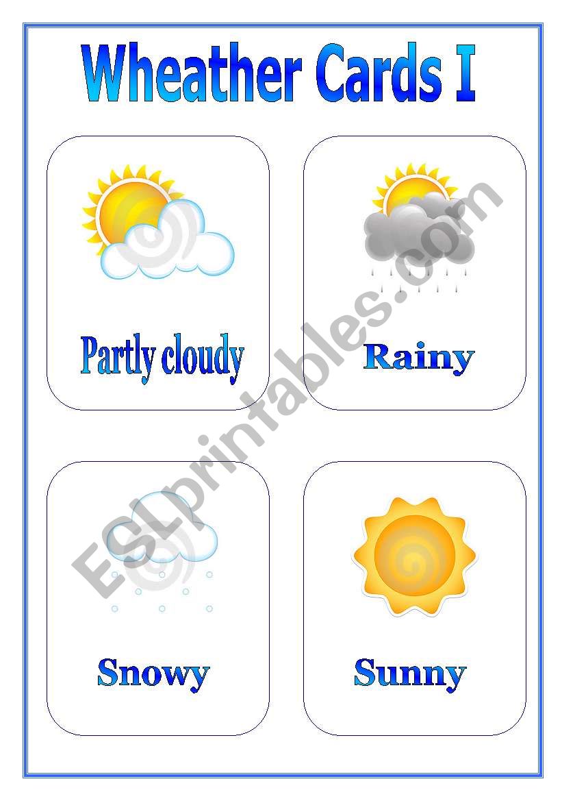 WEATHER FLASHCARDS -SET 1 -  worksheet