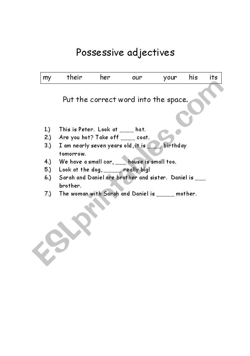 english-worksheets-possessive-adjectives