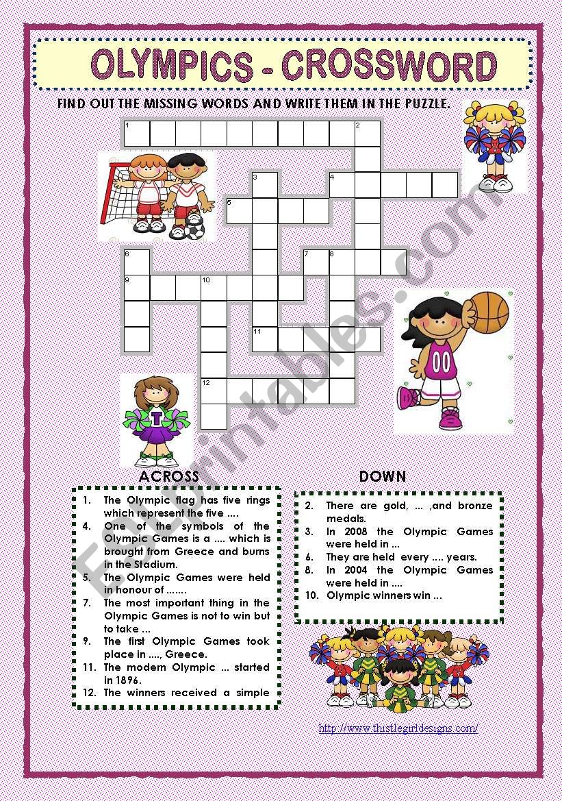 OLYMPICS  -  CROSSWORD worksheet