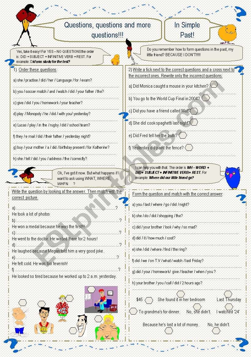 Simple Past: questions worksheet