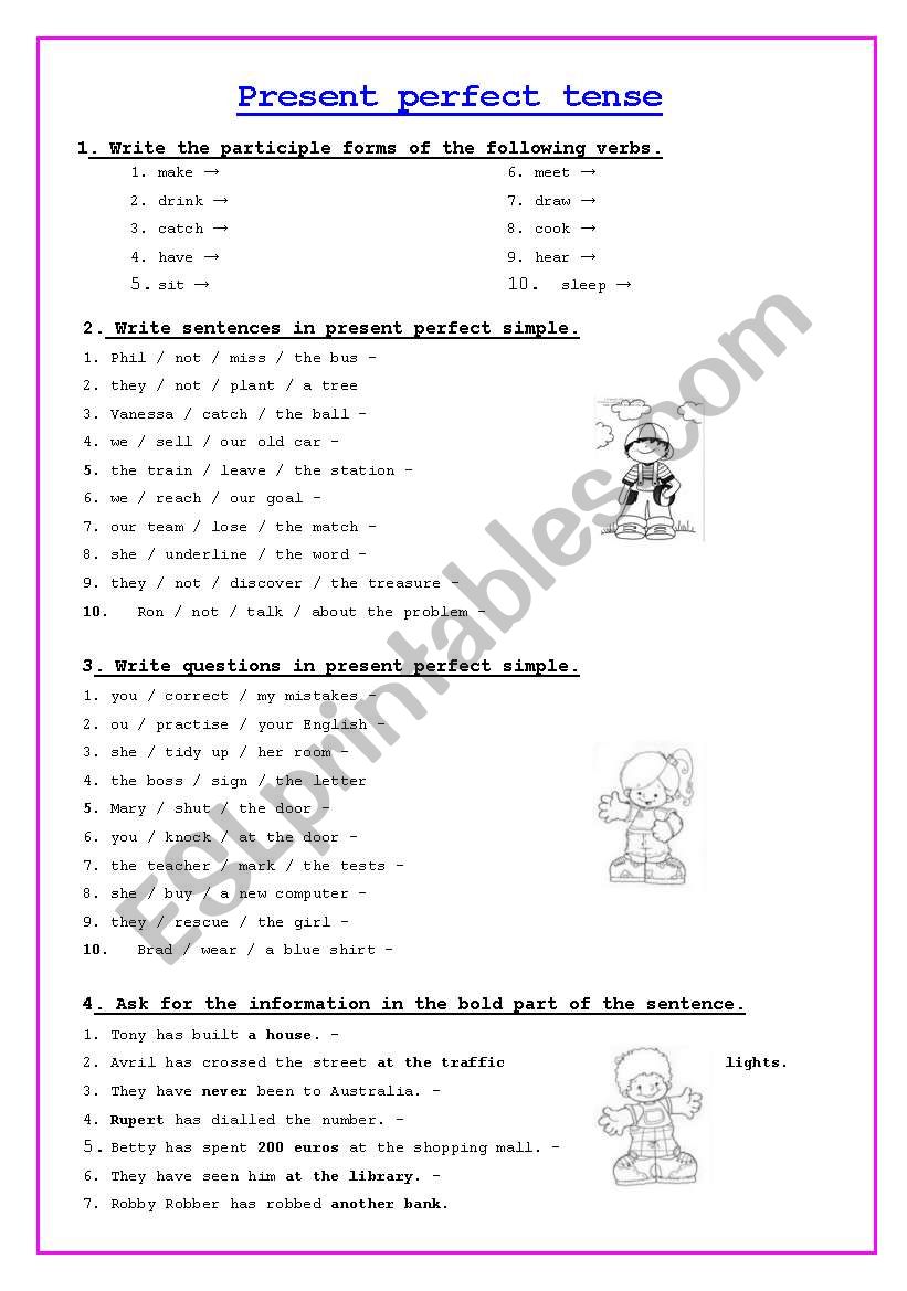 Present Perfect worksheet