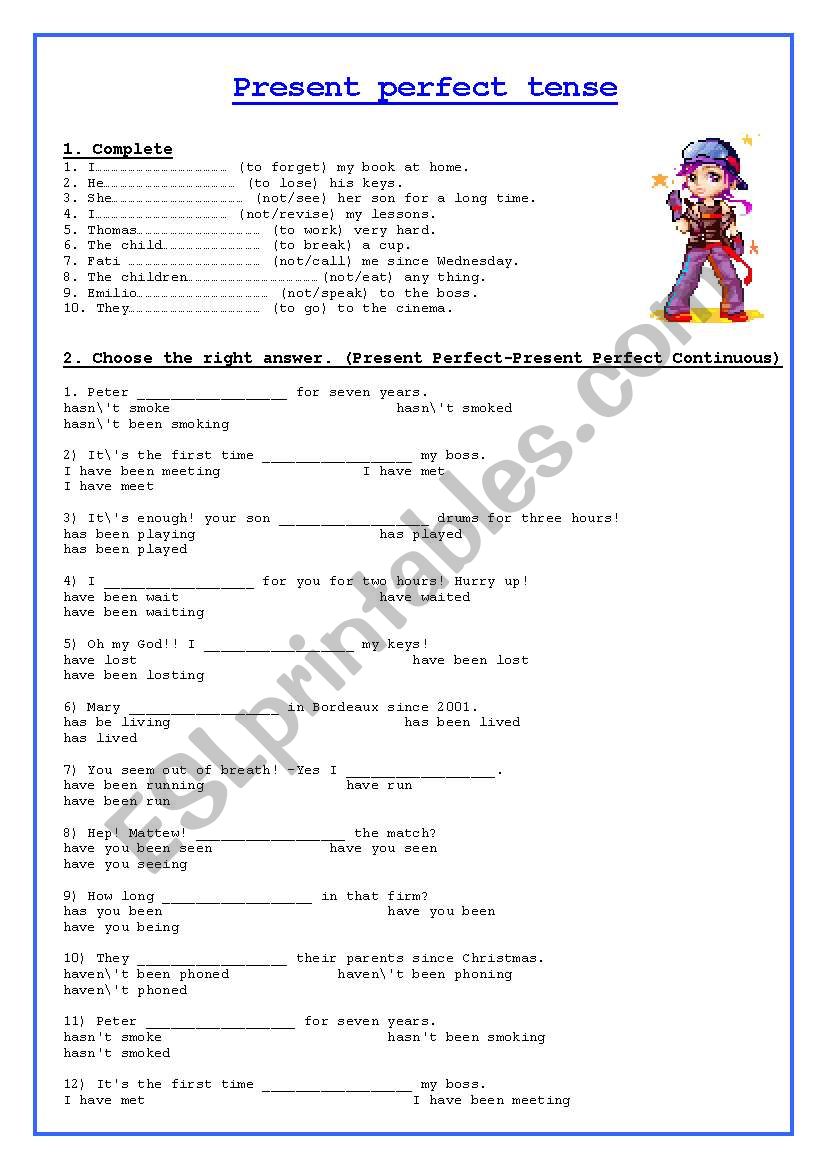 Present Perfect worksheet