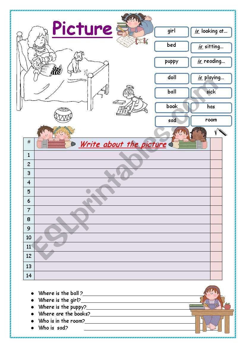 Picture- Description worksheet