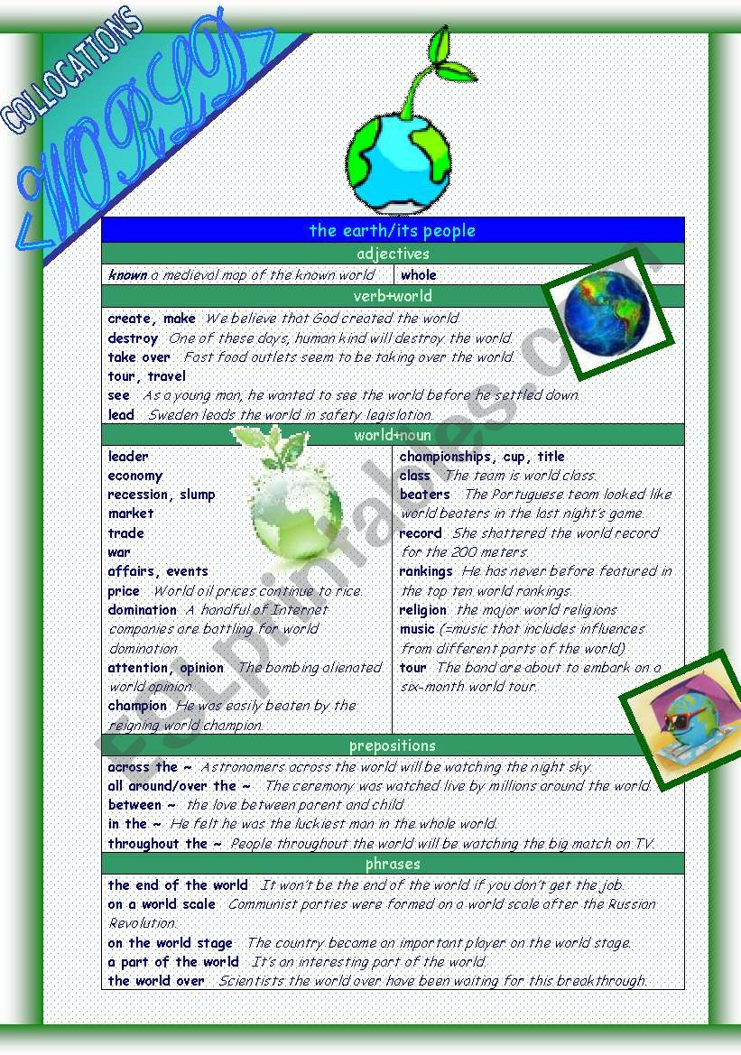 WORDS TOGETHER---world worksheet