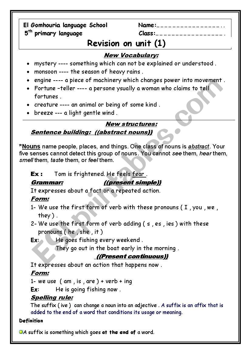 revision-sheet-unit-1-for-macmillan-grade-5-esl-worksheet-by-solygibaly