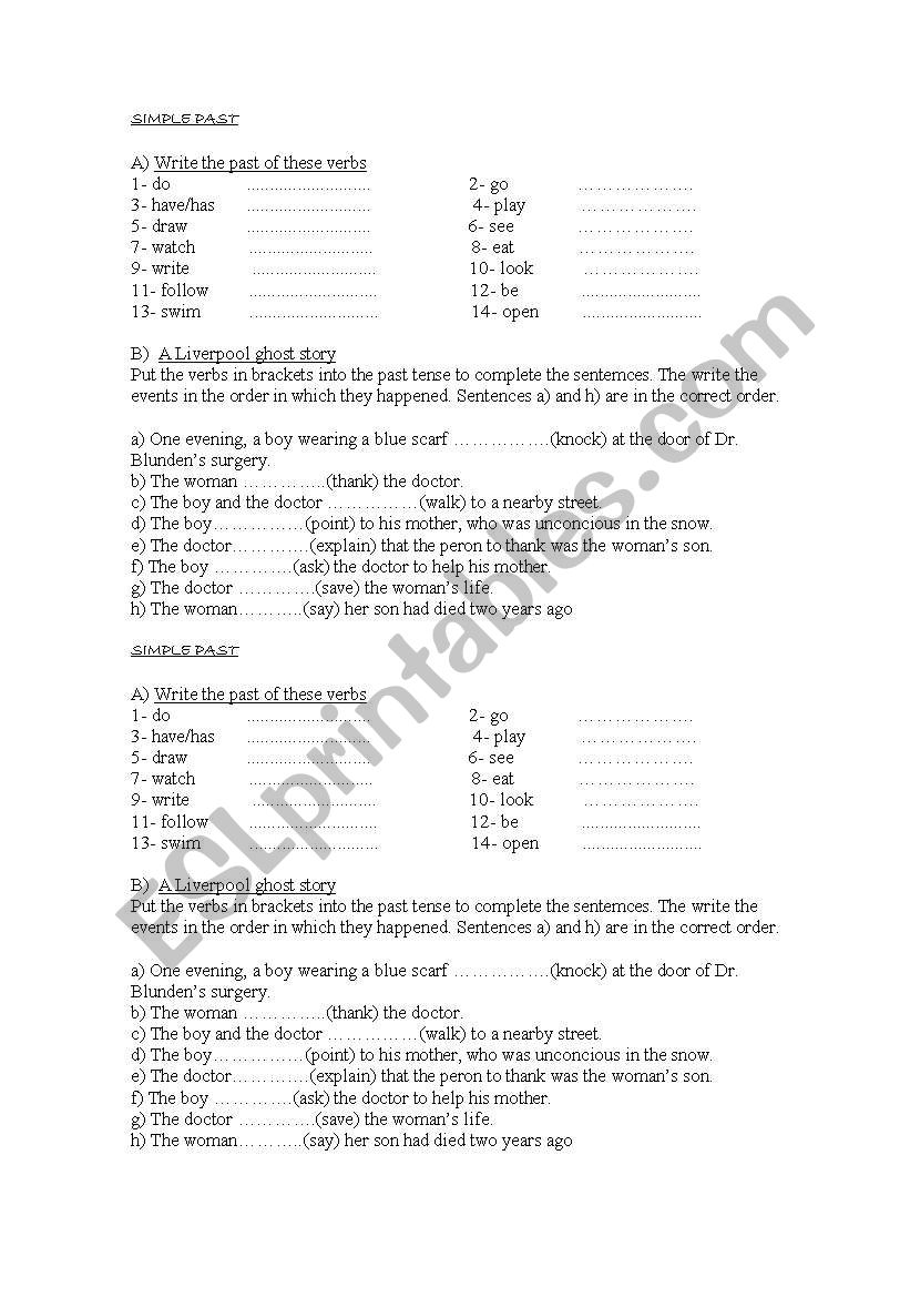 Simple Past worksheet