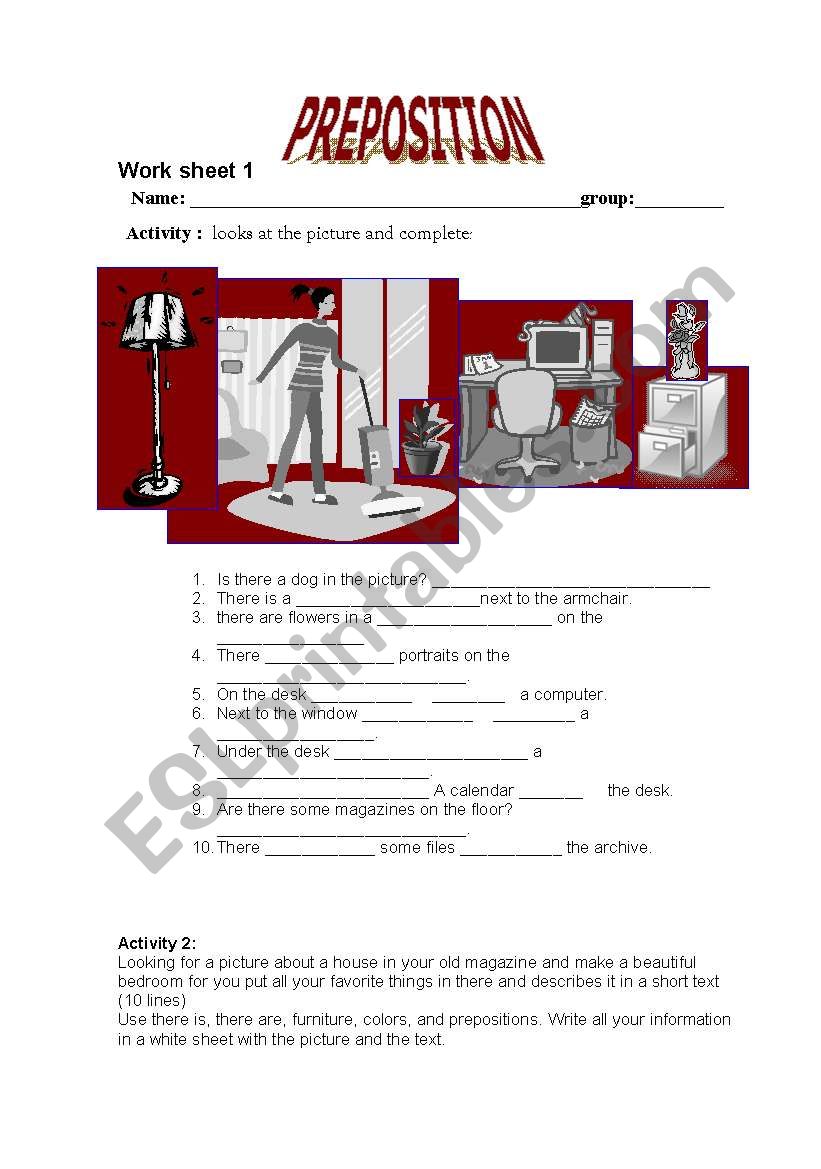 PREPOSITION  worksheet