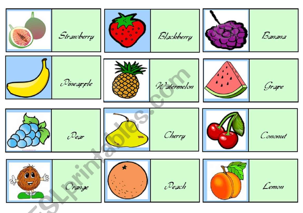 A GAME ABOUT FRUITS 1 worksheet