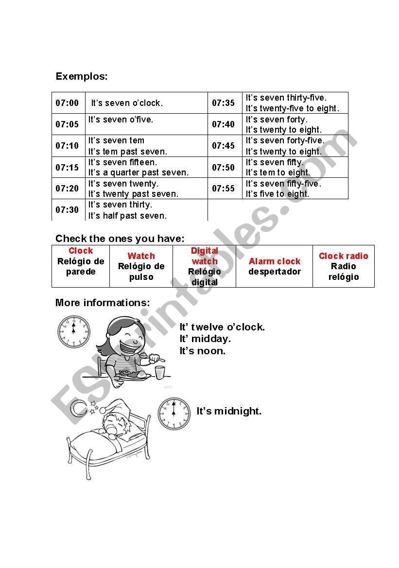 The Time (part II) worksheet