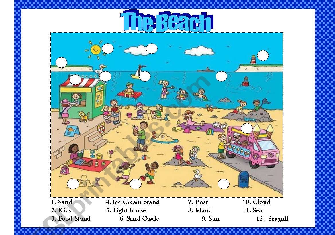 the Beach Voc worksheet