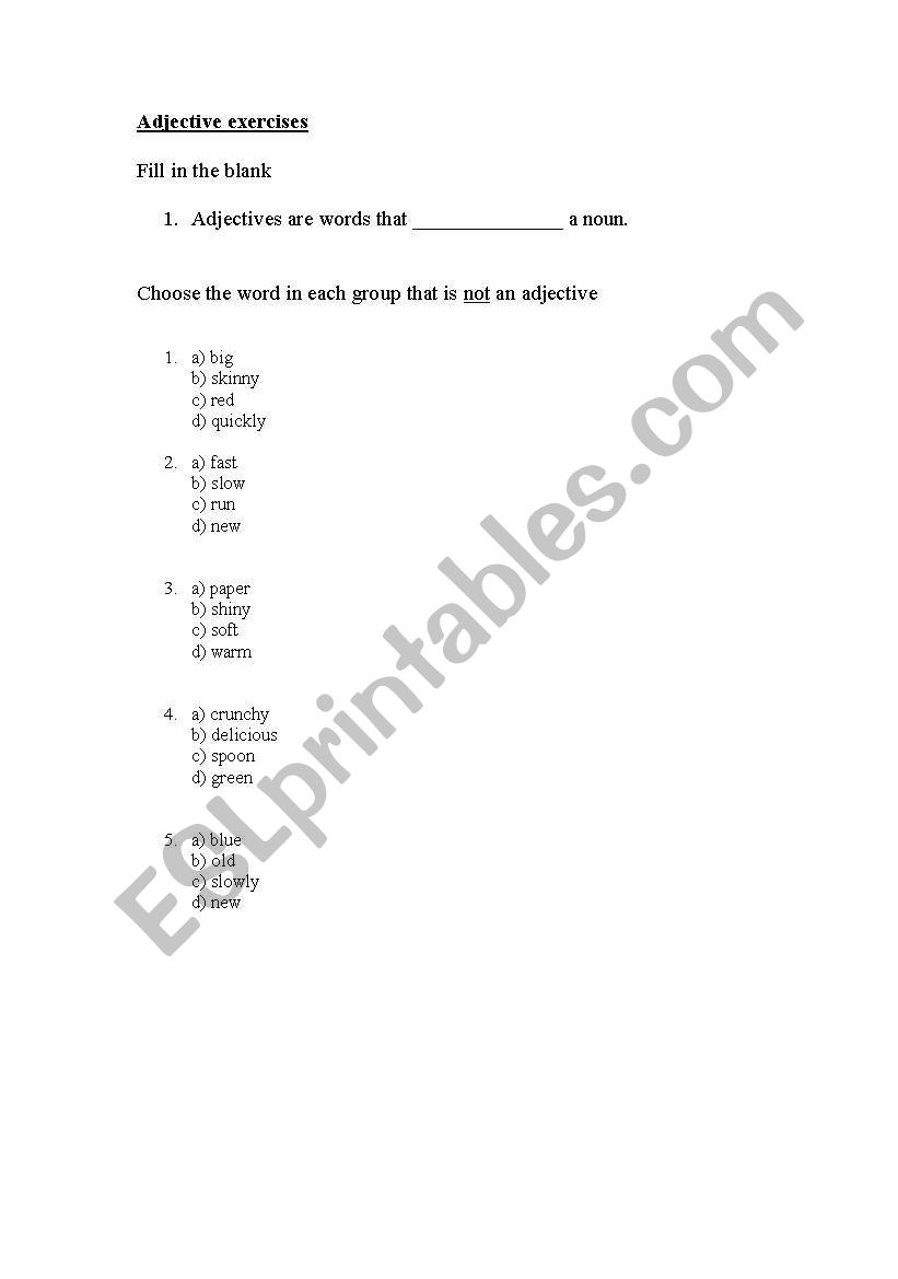 Find the odd one out worksheet