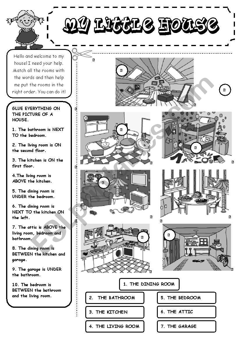 My little house-2 pages worksheet