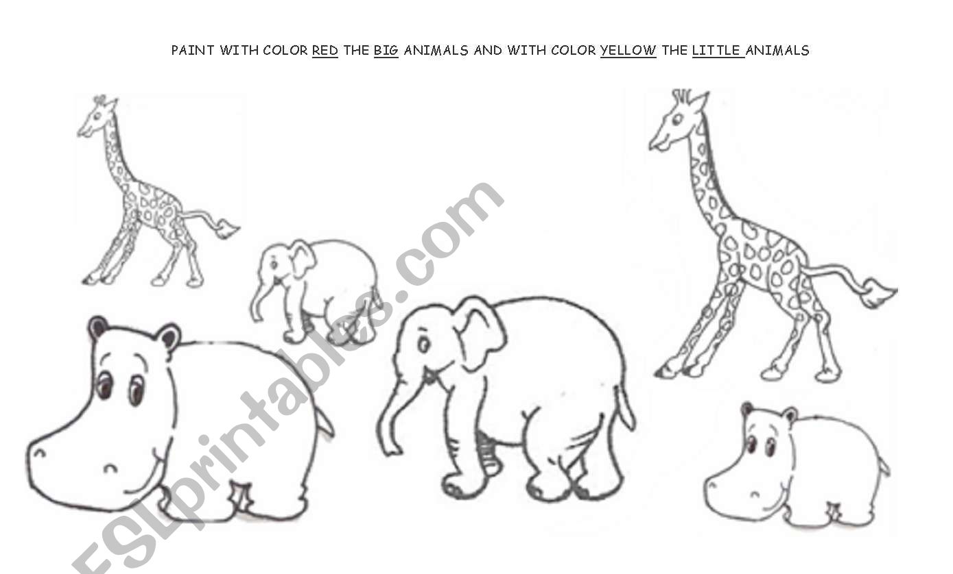paint the animals worksheet