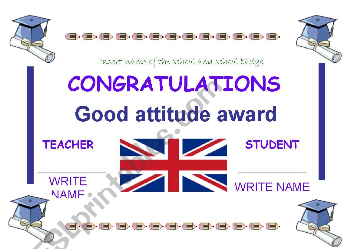 CLASSROOM AWARDS worksheet