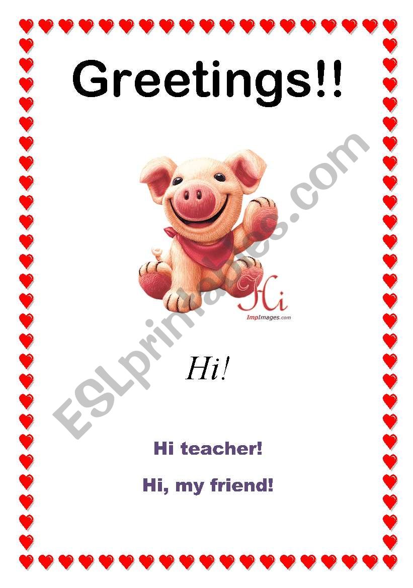 Greetings - Hi (2/10) worksheet