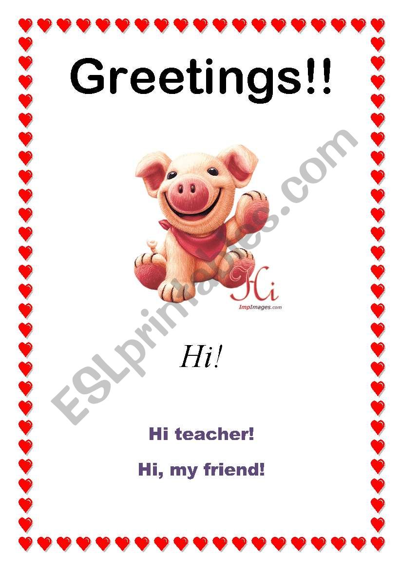 Greetings - Hi (2/10) worksheet