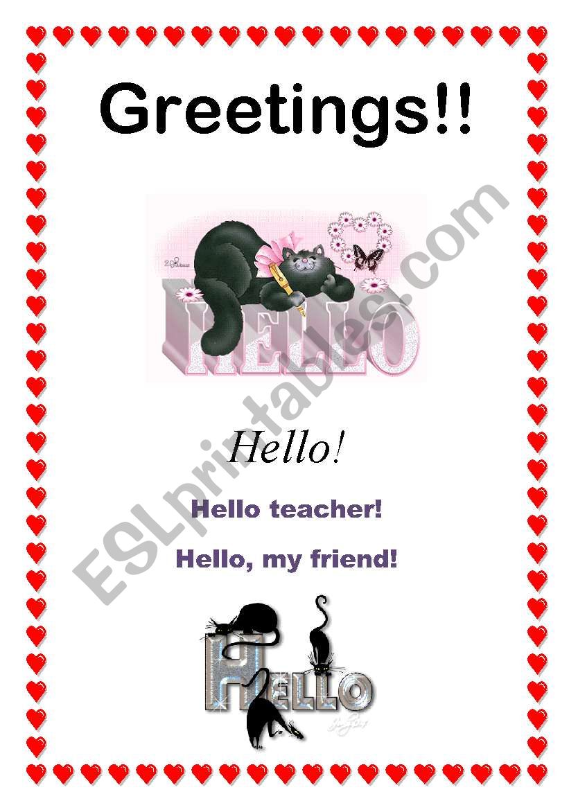 Greetings - Hello! (3/10) worksheet