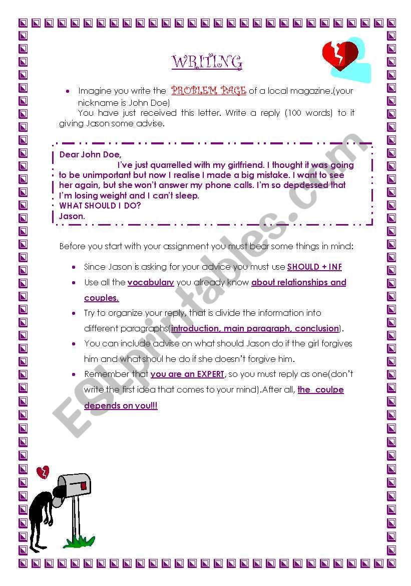 Agony Aunt worksheet