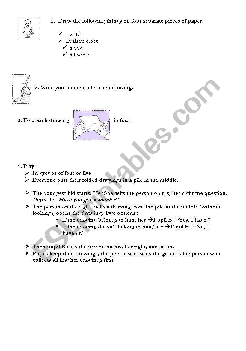 Have got game worksheet