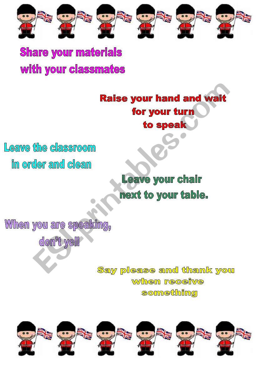 RULES worksheet