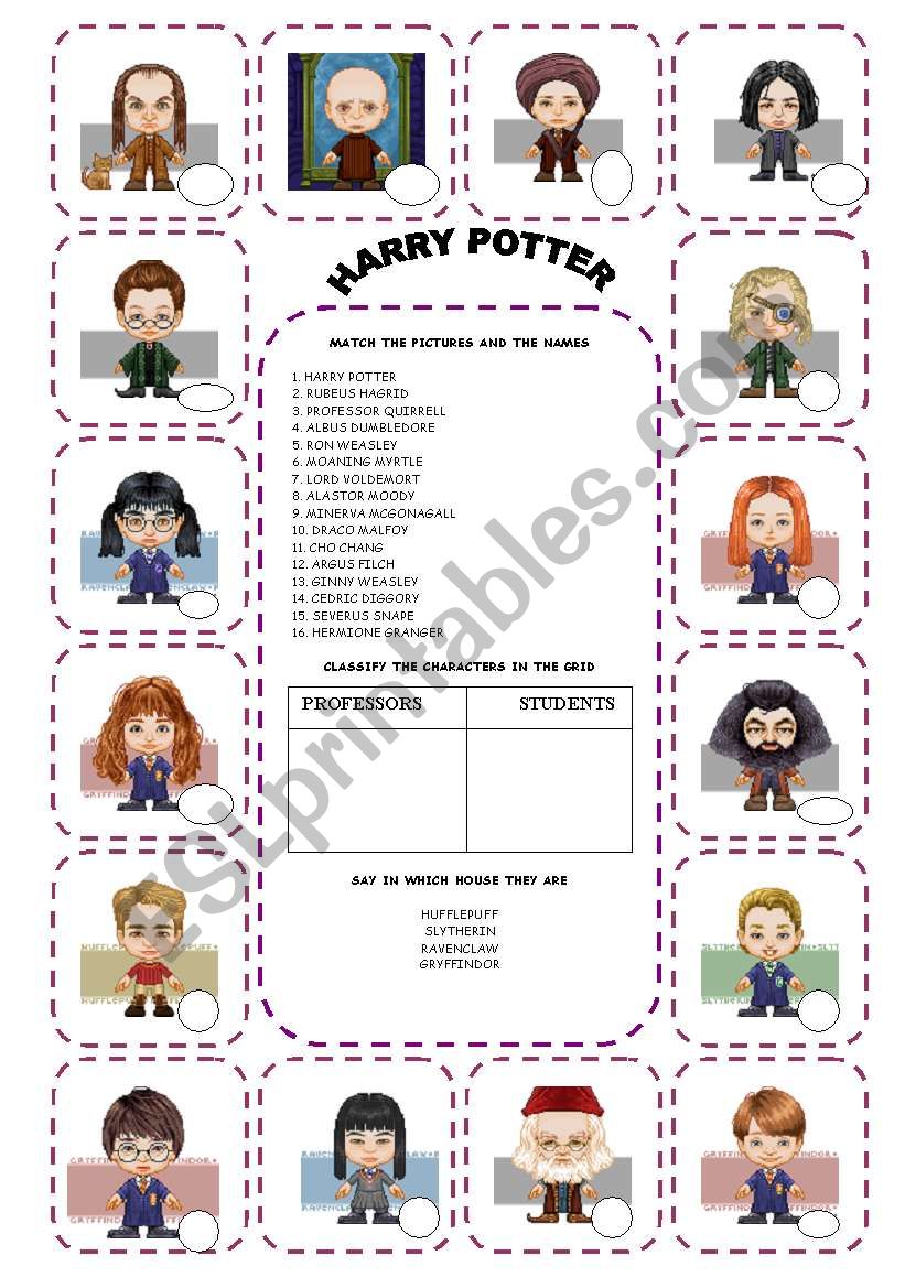 HARRY POTTER worksheet