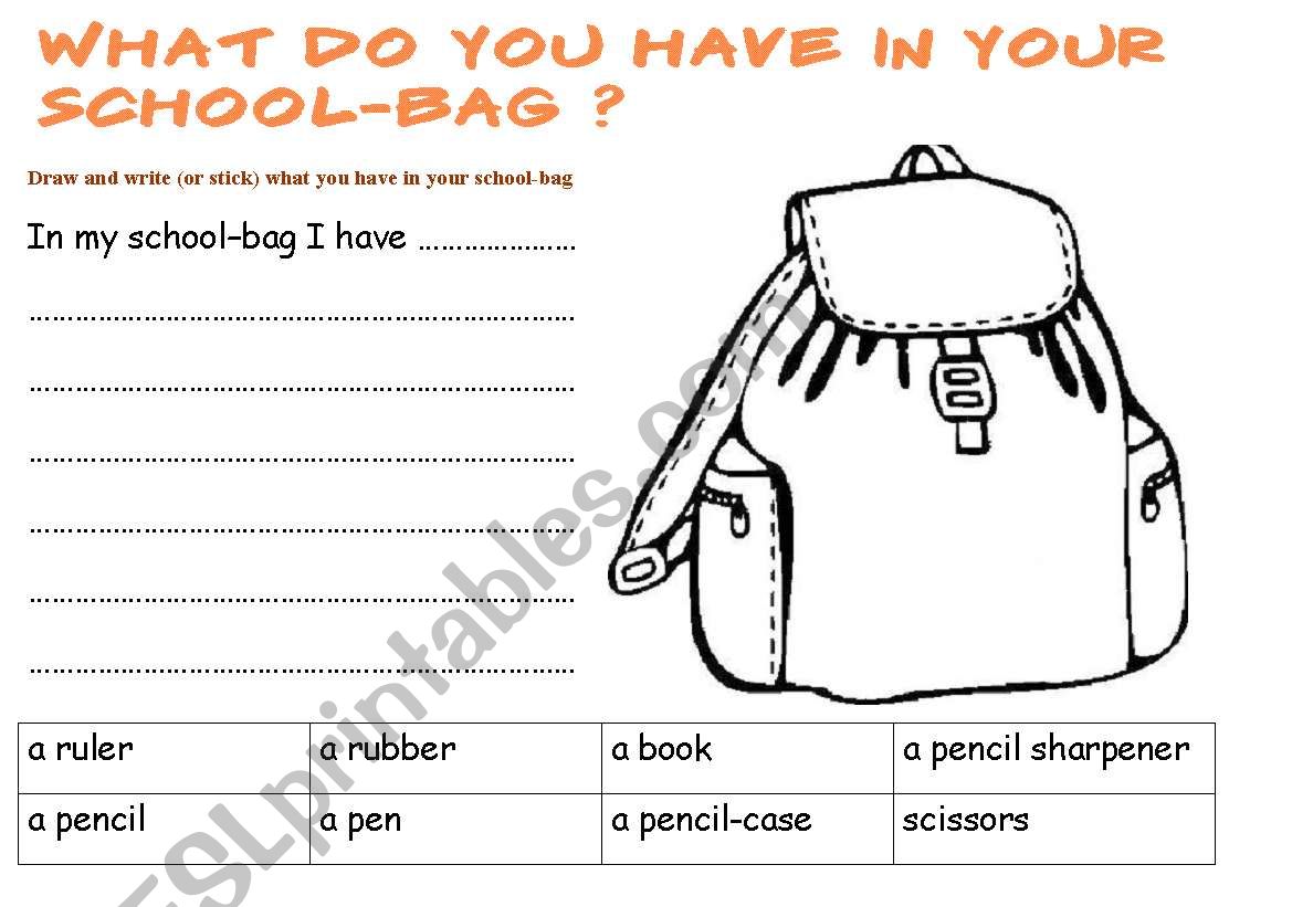 What do you have in your schoolbag?